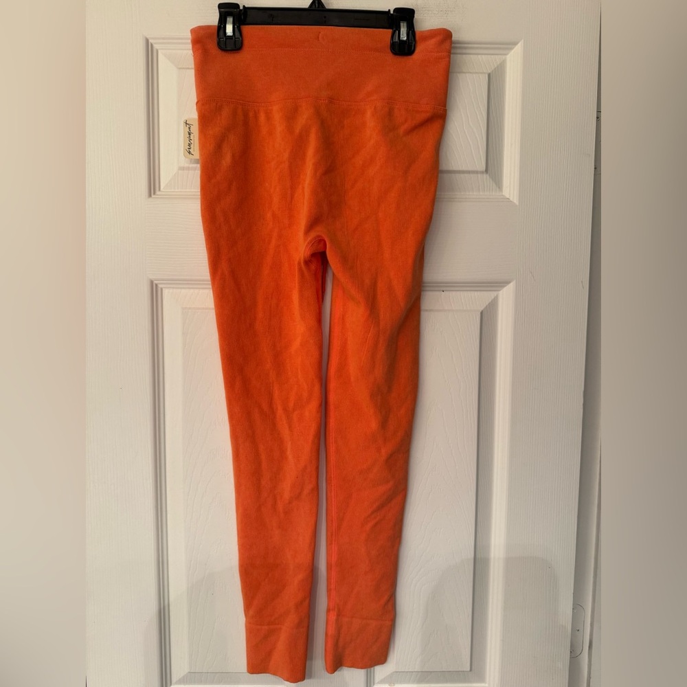 Free People Movement Mandarin Red Orange W/Drawstring Leggings Size Medium/Large - Picture 5 of 13